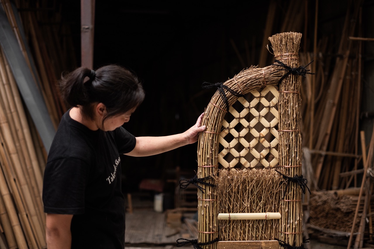 孟宗竹の枝を使った「玉袖垣」 | 竹建材・竹インテリア・犬矢来なら竹定商店|伝統技術で竹の可能性を広げる京都の職人集団